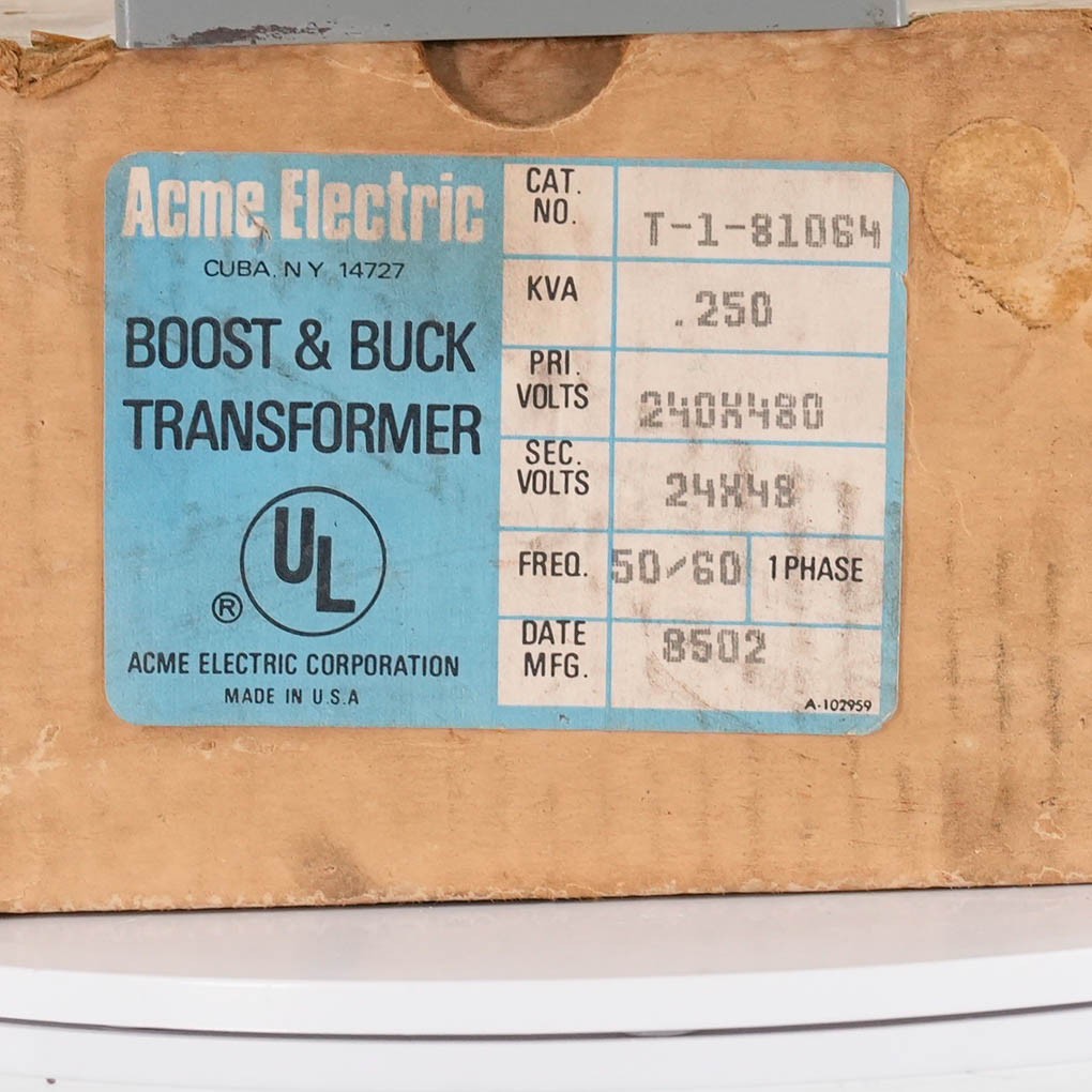 Acme Electric Corp T-1-81064 Buck Boost Transformer 1.5kVA 120x240V 12/24V T1810
