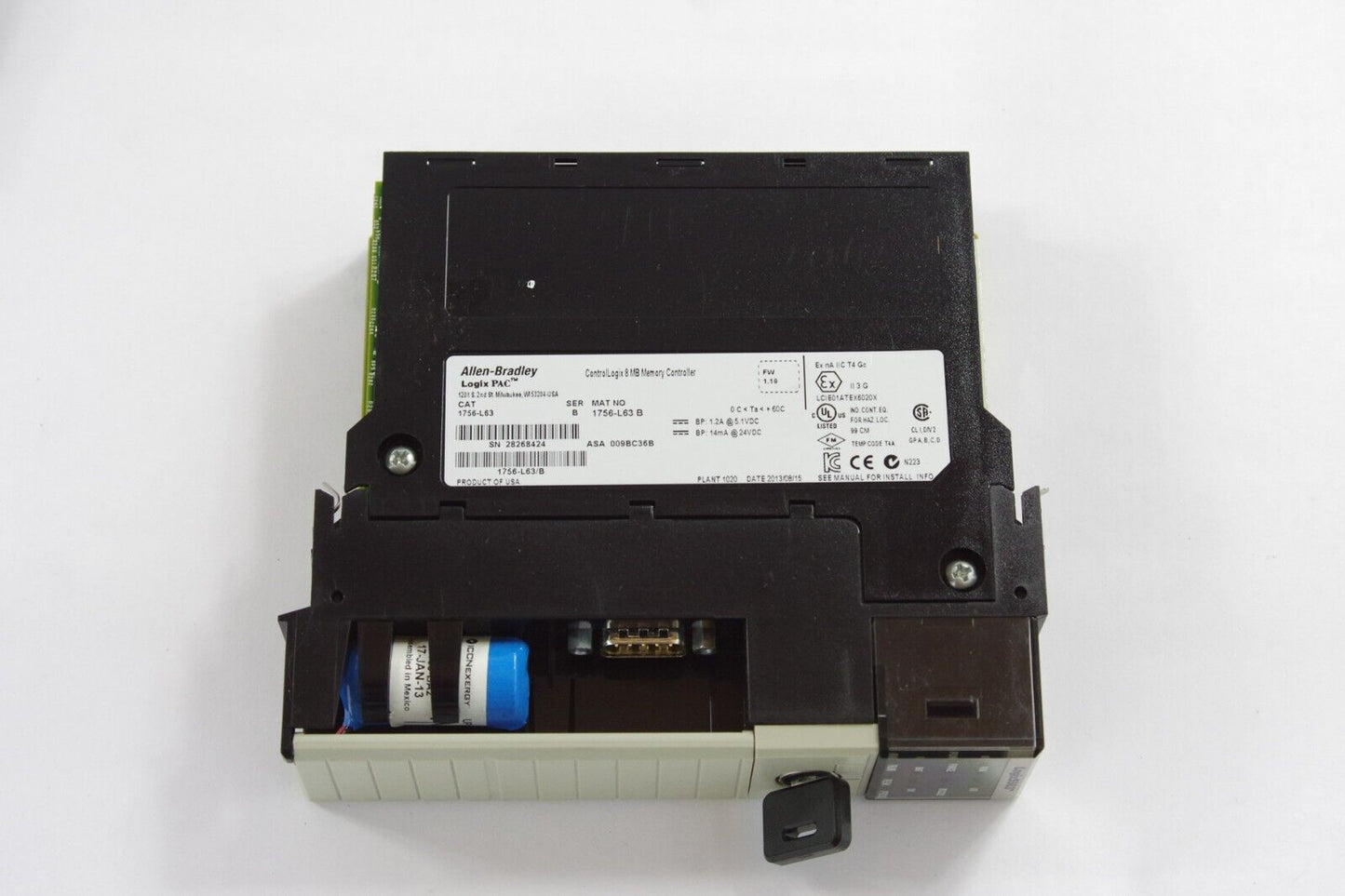 Allen Bradley 1756-L63 B ControlLogix CPU Processor Logix 5563