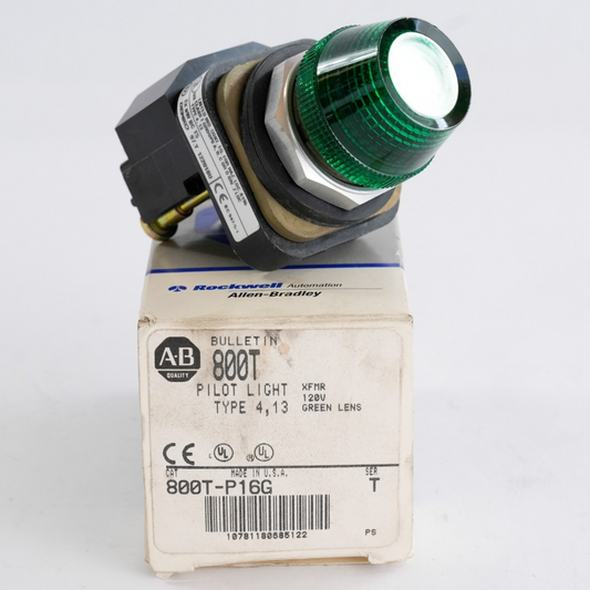 Allen Bradley 800T-P16G /T Green Pilot light 120V 800TP16G - Open Box