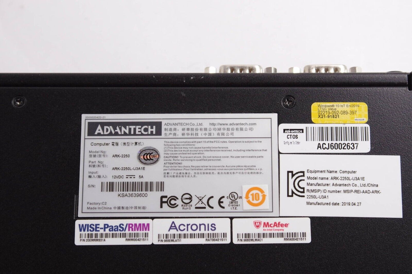 ADVANTECH ARK-2250L-U3A1E / ARK2250LU3A1E Industrial Computer ARK-2250L