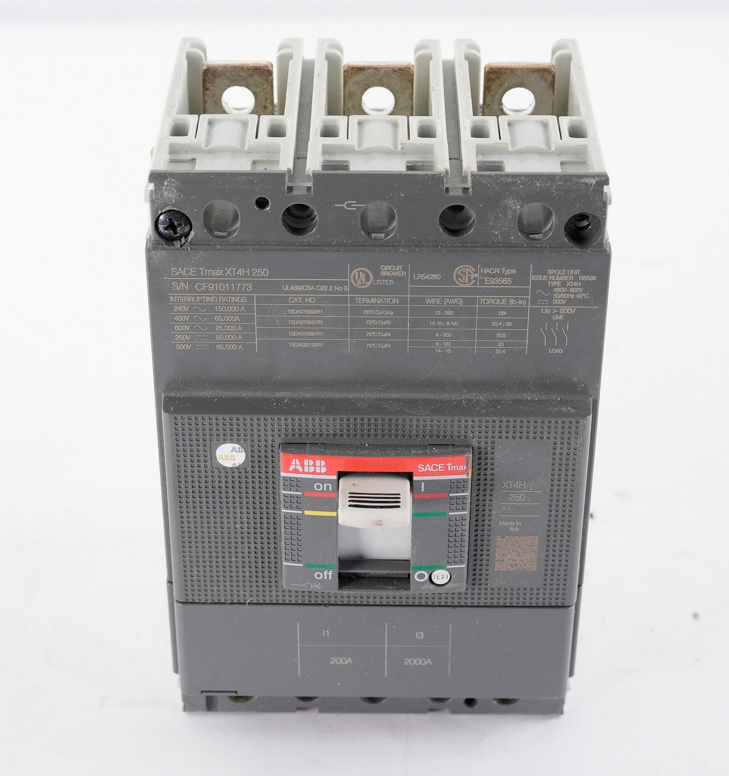 ABB SACE Tmax XT4H 250 Molded Case Circuit Breaker 3P XT4H250TMF15015003pFFULCSA