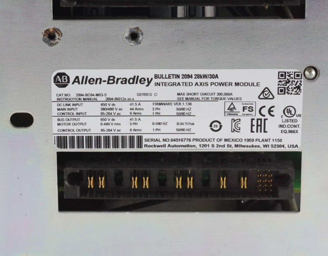 Allen Bradley 2094-BC04-M03-S /C Kinetix 6000 Servo Drive Module - Refurbished