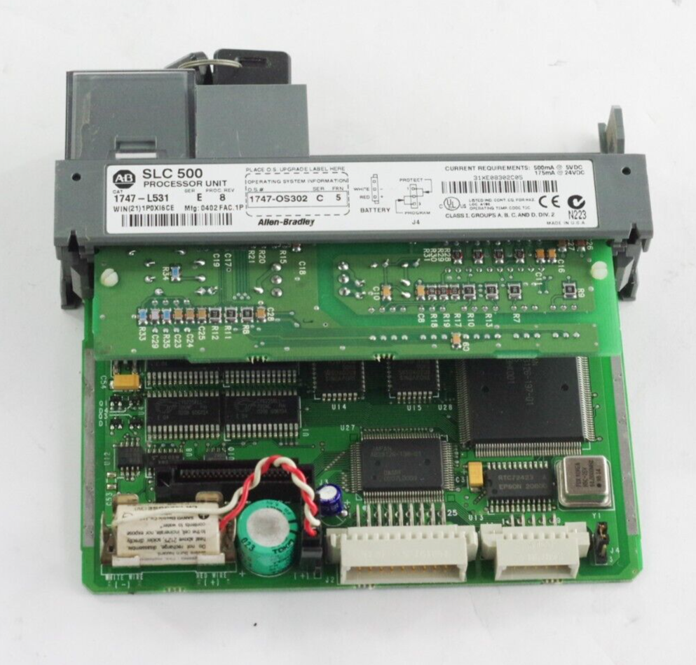 Allen Bradley 1747-L531 Ser E Rev 8 SLC500 Processor w/ 1747-OS302 Ser C FRN 5