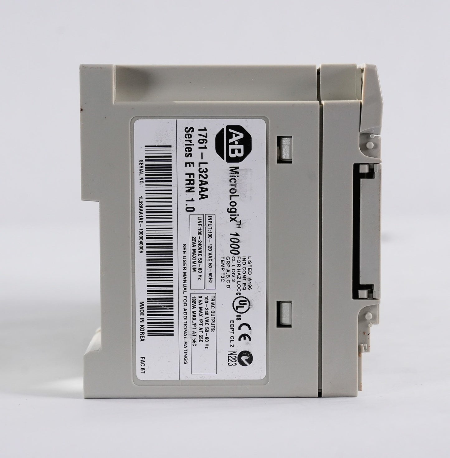 Allen Bradley 1761-L32AAA /E MicroLogix 1000 PLC 32-Pt Controller 1761L32AAA