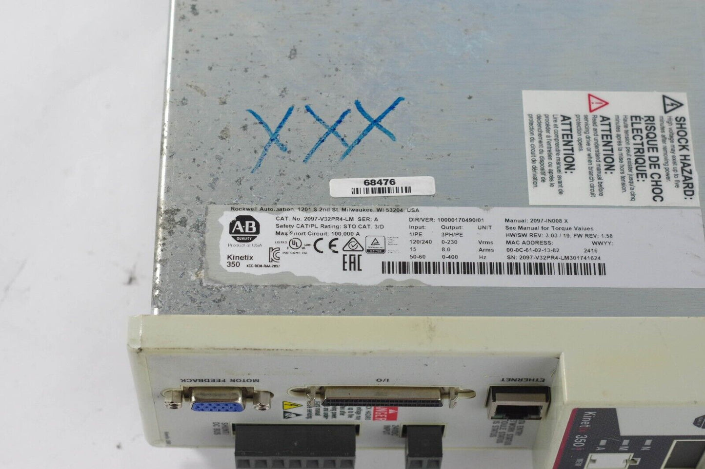 ALLEN BRADLEY 2097-V32PR4-LM SERVO DRIVE 2097-V32PR4-LM For Parts Repair