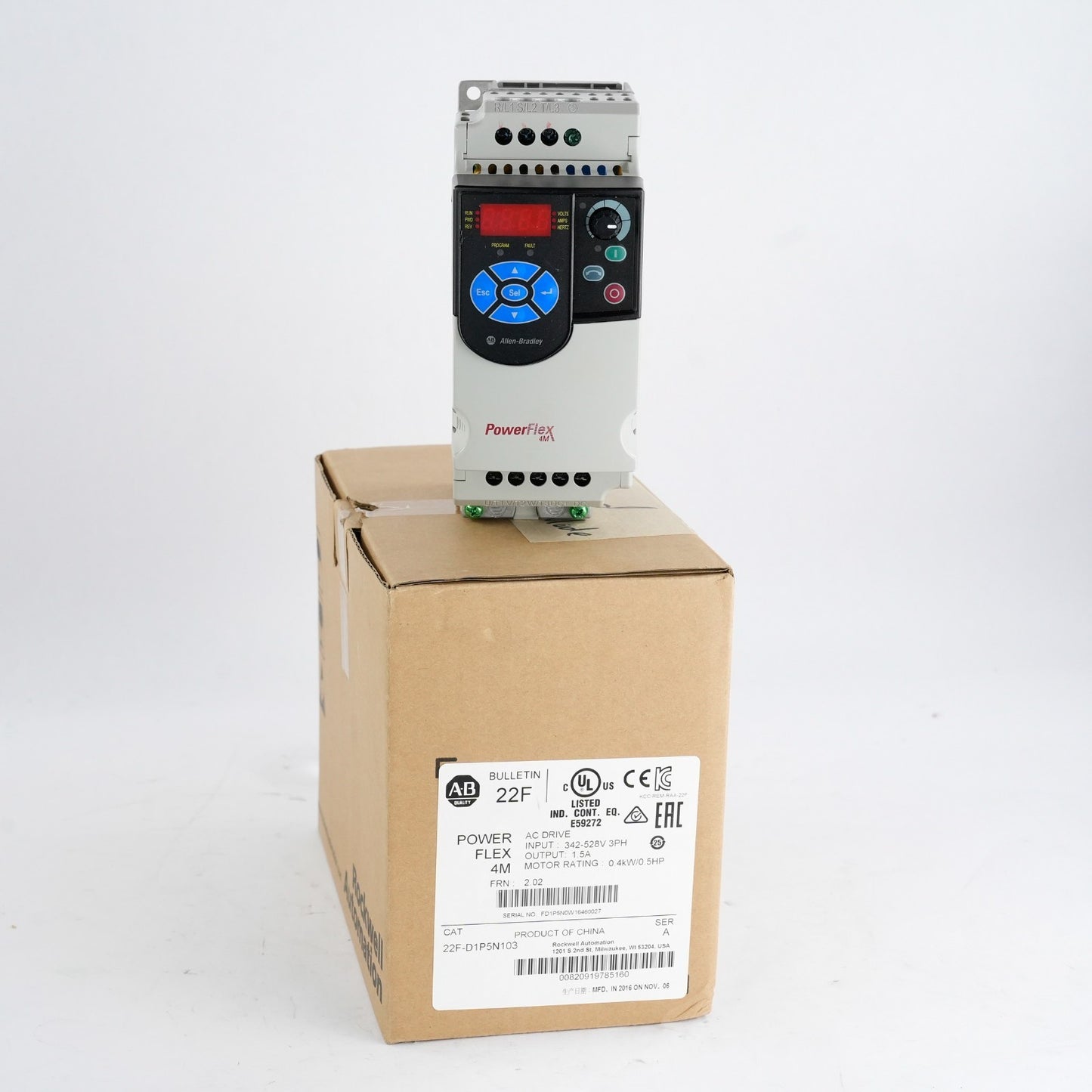 Allen Bradley 22F-D1P5N103 /A PowerFlex 4M AC Drive 0.4kW/0.5HP - Refurbished