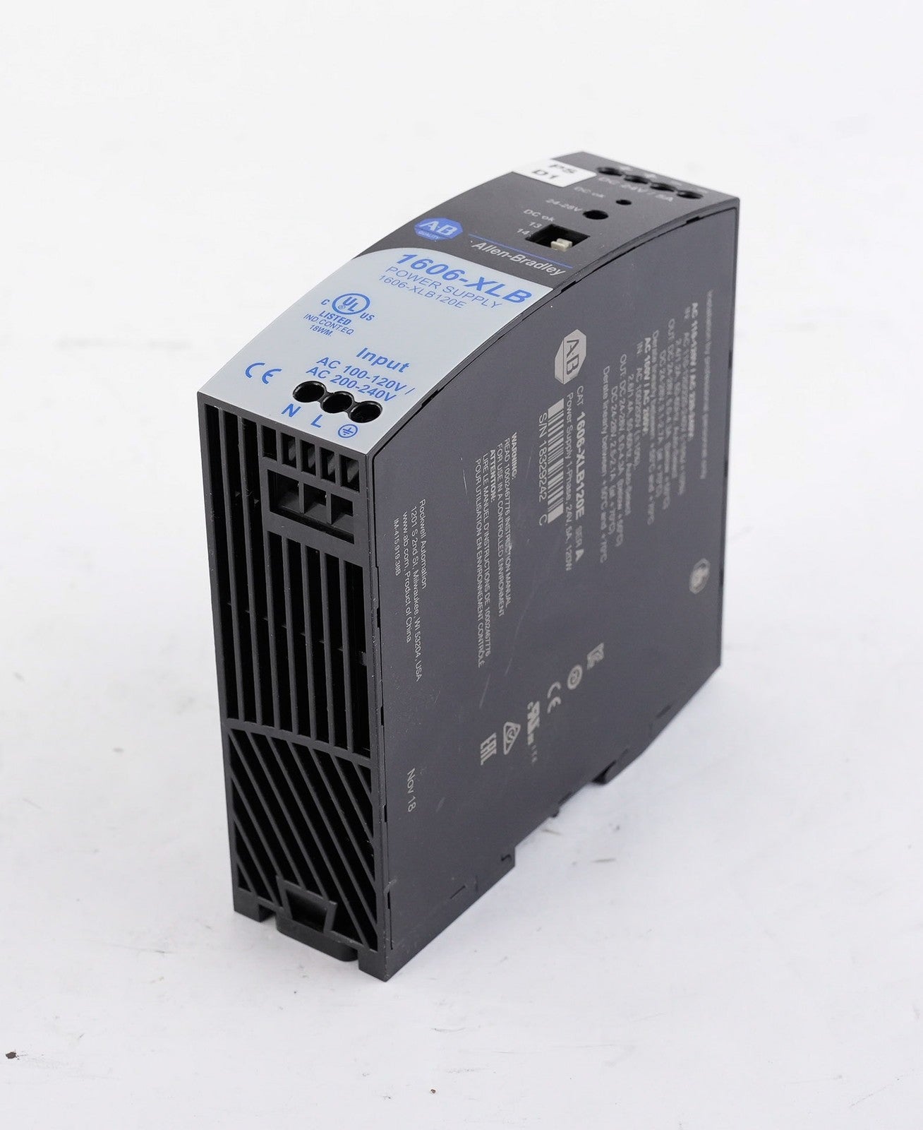 Allen Bradley 1606-XLB120E /A Power Supply 1-Phase 24V 5A 120W 1606XLB120E