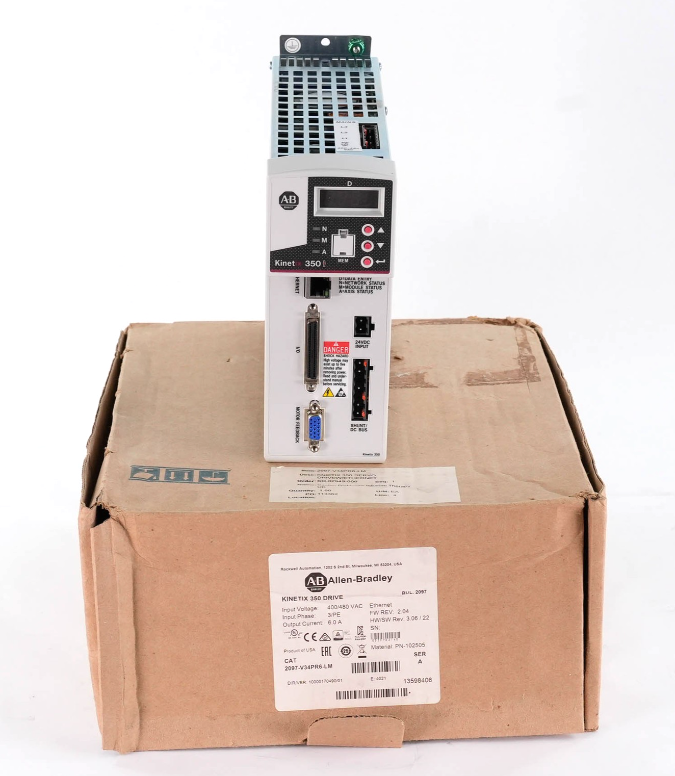 Allen Bradley 2097-V34PR6-LM Ser A Kinetix 350 Servo Drive 480V 2A - Open Box