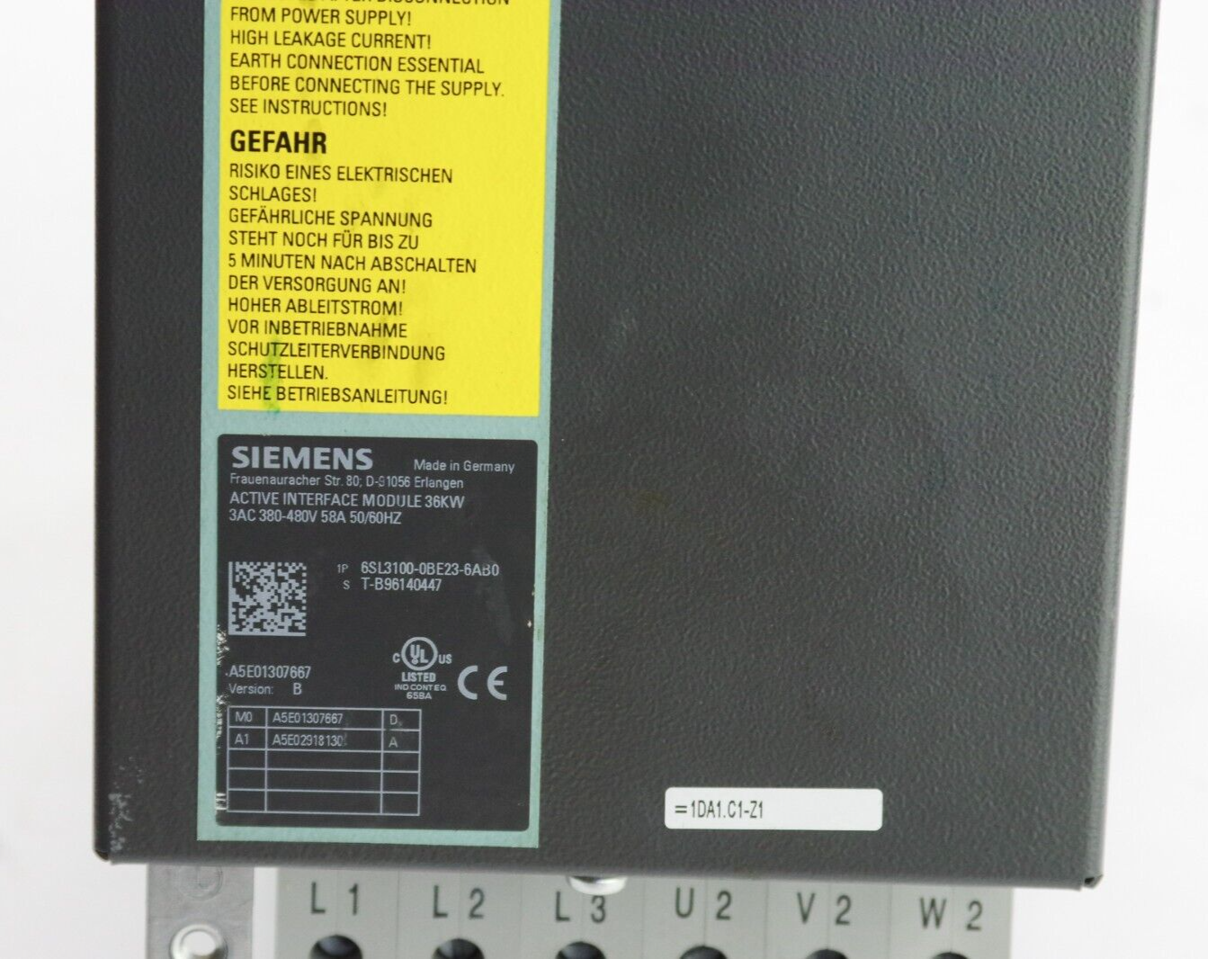 Simens SINAMICS 6SL3100-0BE23-6AB0 Active Interface Module 6SL31000BE236AB0