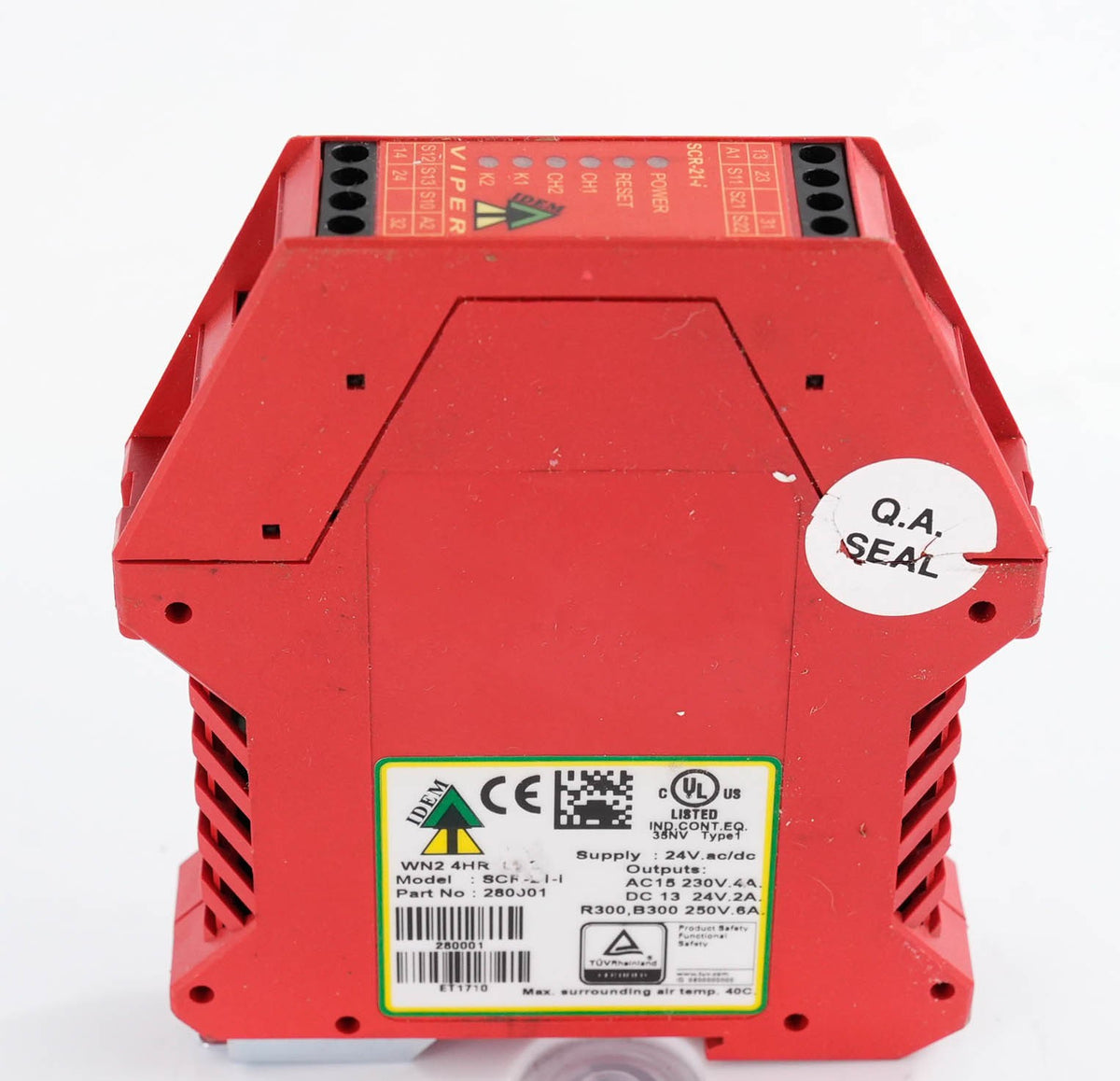 IDEM SCR-21-i Safety Relay 24VAC/DC 2NO 1NC SCR21i Dual Channel Monitoring SCR21
