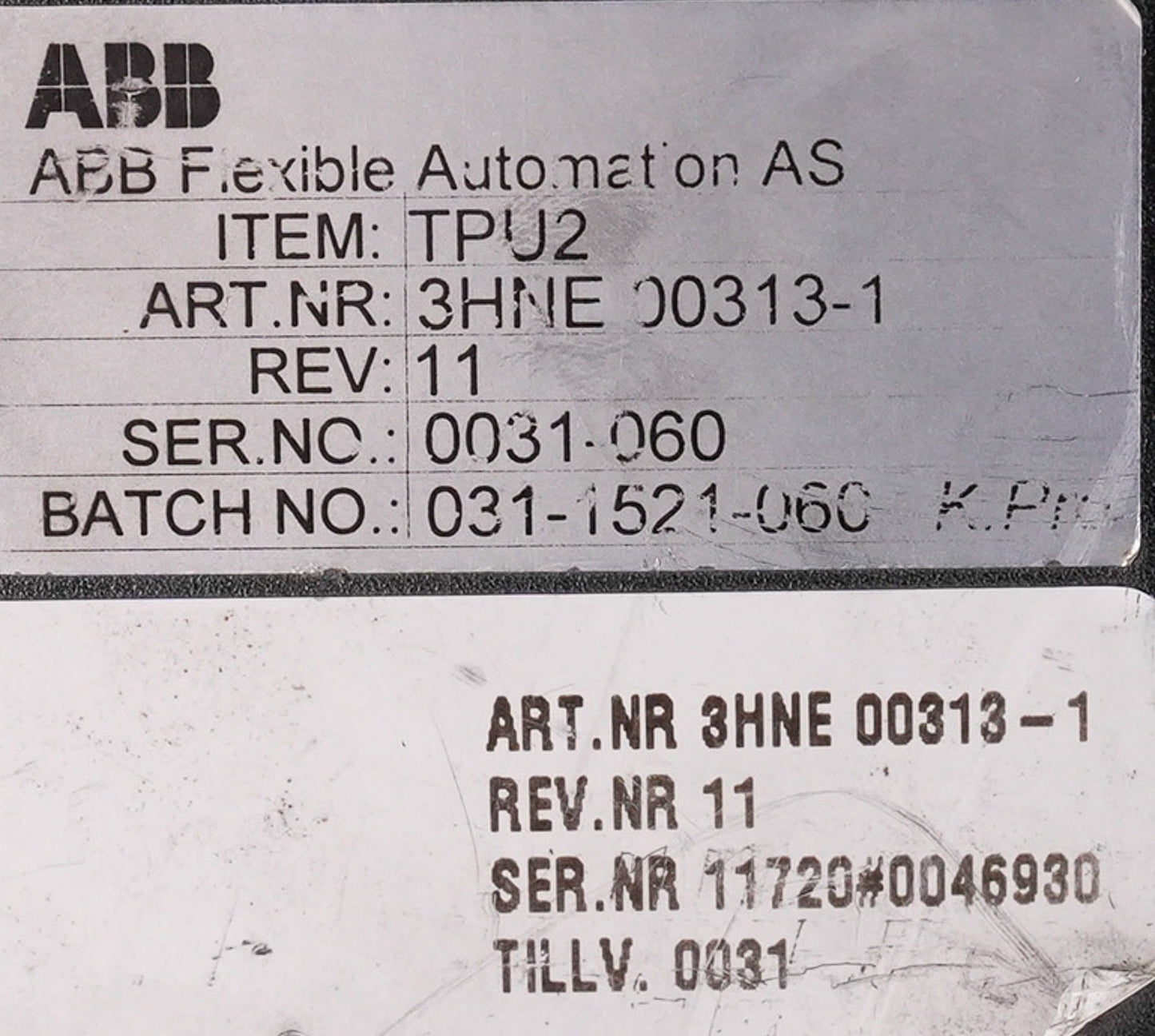 ABB 3HNE 00313-1 Teach Pendant + Cable TPU2 Rev 11 3HNE003131
