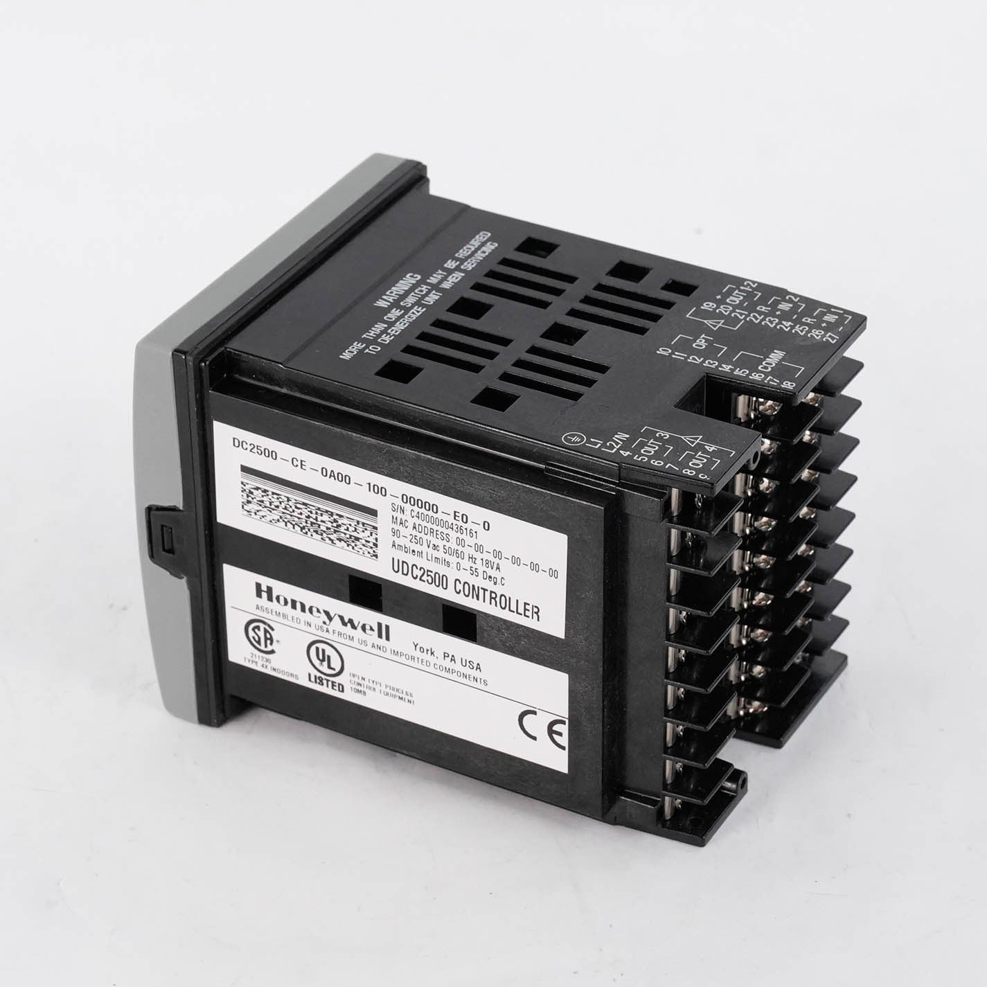 HONEYWELL DC2500-CE-0A00-100-00000-E0-0 UDC2500 Controller 90-250 VAC 50/60 Hz