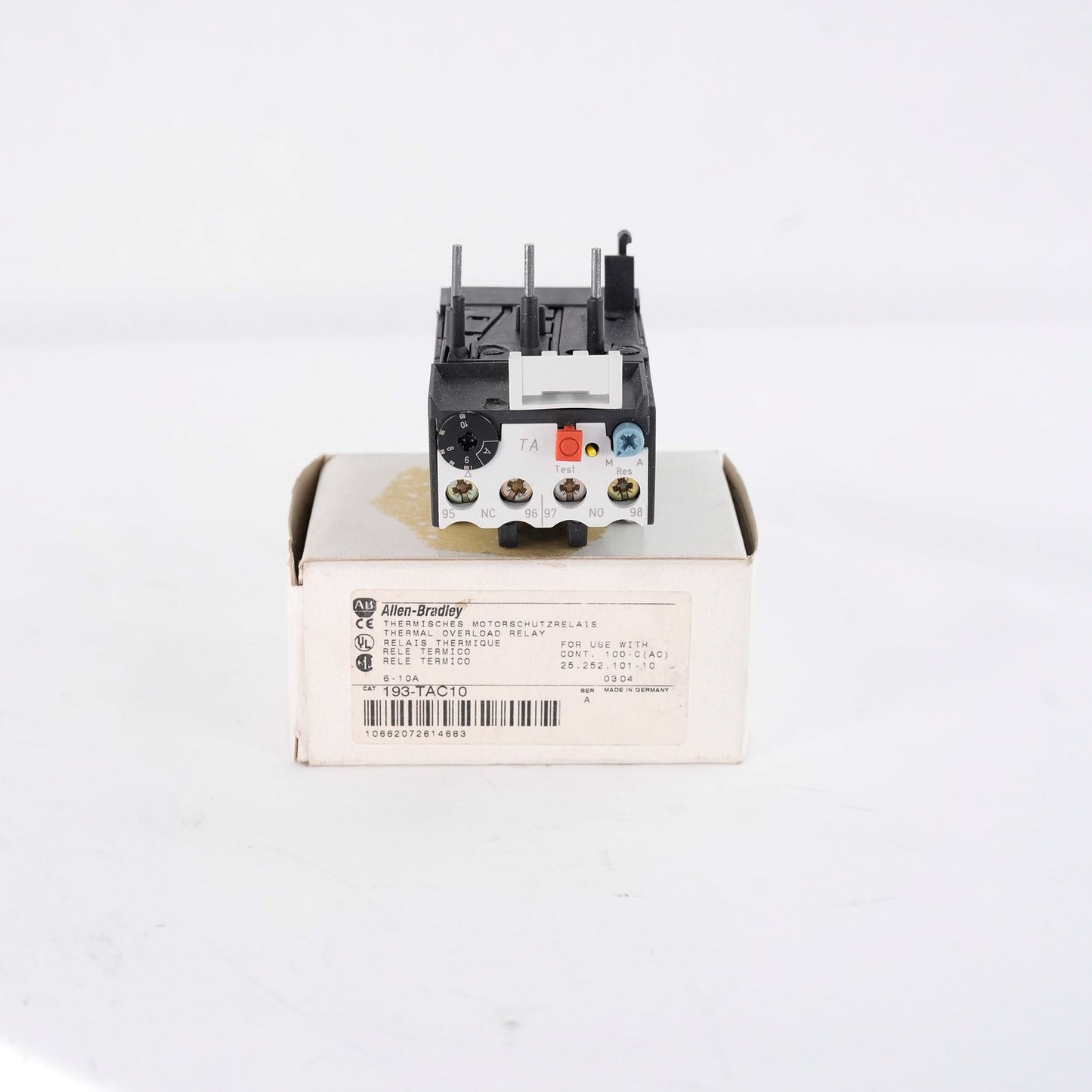 Allen Bradley 193-TAC10 /A Bimetallic Overload Relay 193TAC10 - Open Box