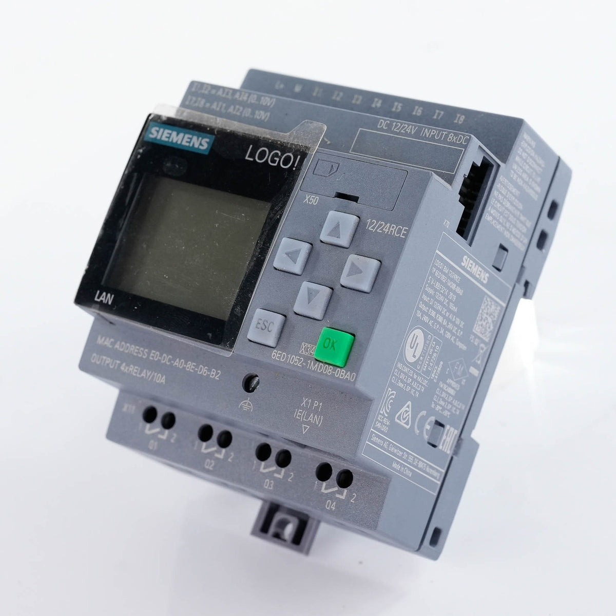 Siemens LOGO! 12/24RCE PLC Logic Module 6ED1052-1MD08-0BA1 12/24VDC 8DI 4DO Rela