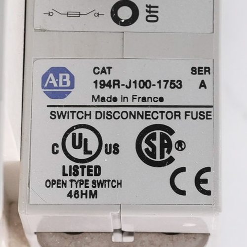 Allen Bradley 194R-J100-1753 /A Switch Disconnecter Fuse 194RJ1001753