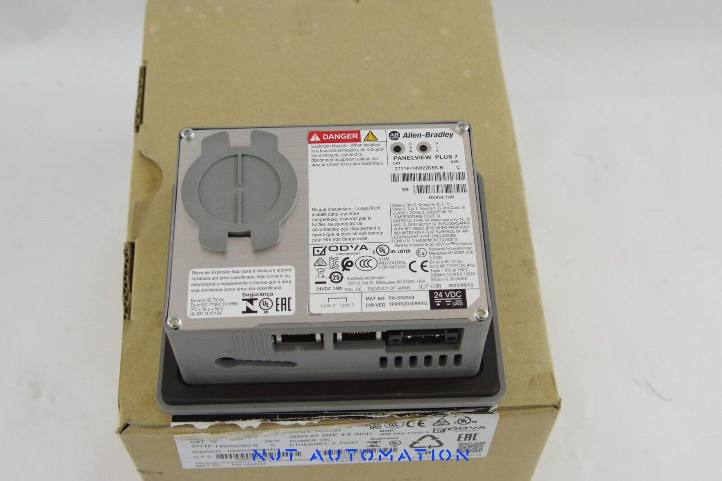 2021 ALLEN BRADLEY 2711P-T4W22D8S-B Ser C PANELVIEW PLUS 7 4.3'' - Open Box