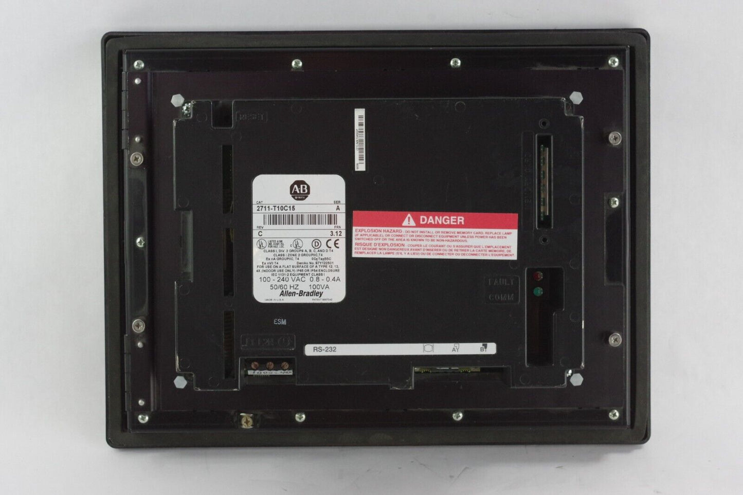 Allen Bradley 2711-T10C15 Ser A FRN 4.41 PanelView 1000 HMI Touchscreen Color