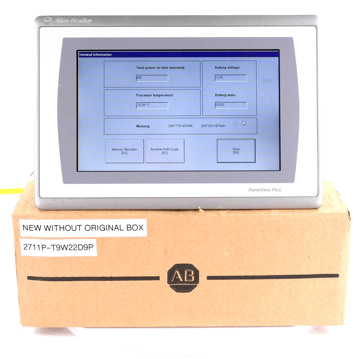 Allen Bradley 2711P-T9W22D9P /B PanelView Plus 7 9-In Touch HMI 24V (installed)