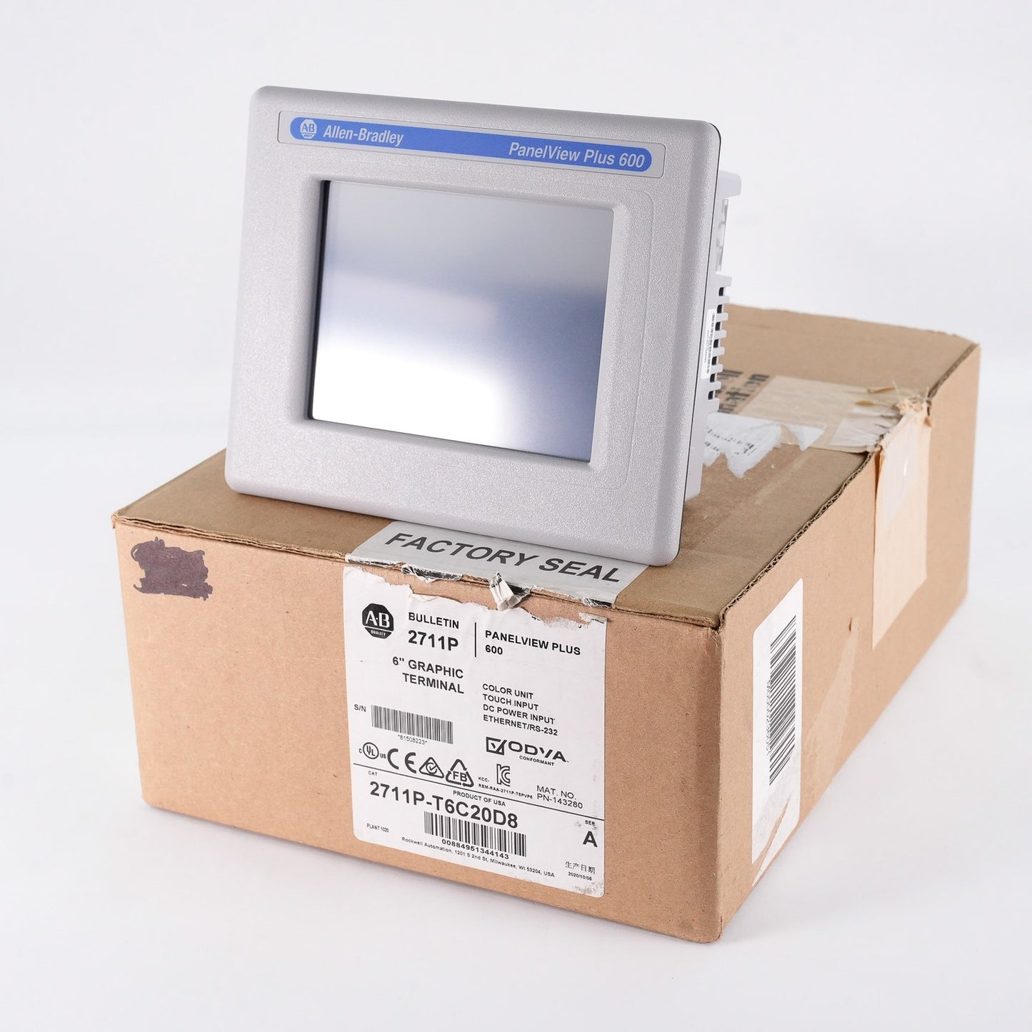 Allen Bradley 2711P-T6C20D8 /A PanelView Plus 600 HMI Display - Open Box