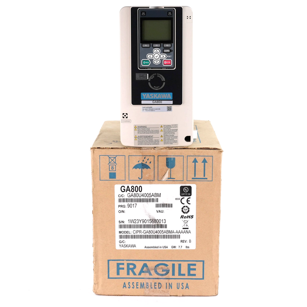 Yaskawa CIPR-GA80U4005ABMA-AAAANA GA800 AC Drive 480V 3PH 5HP 4.8A GA80U4005ABMA