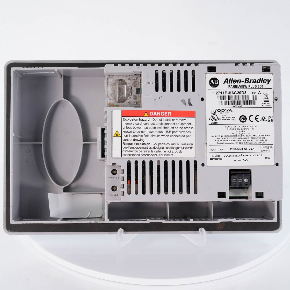 Allen Bradley 2711P-K6C20D8 Ser A PanelView Plus 600 Color Keypad 24VDC