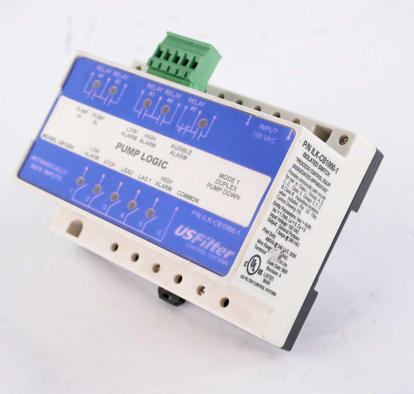 USFilter Control Systems ILK-CB1000-1 Isolated Switch 120VAC ILKCB10001 CB1000