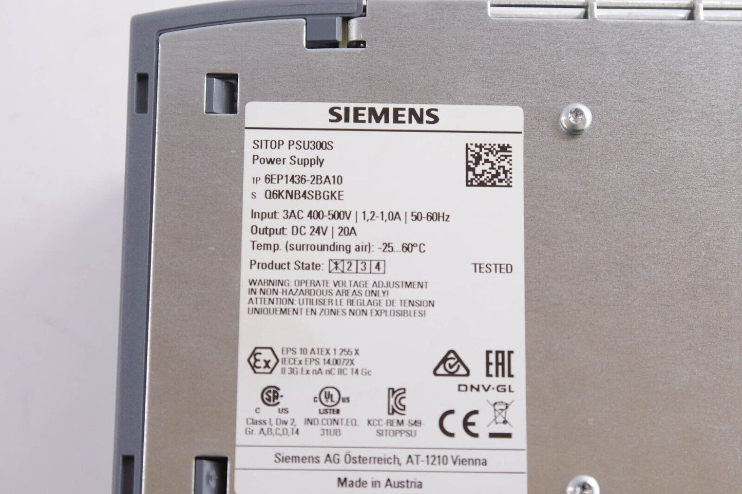 Siemens 6EP1436-2BA10 / 6EP14362BA10 SITOP PSU300S Power Supply