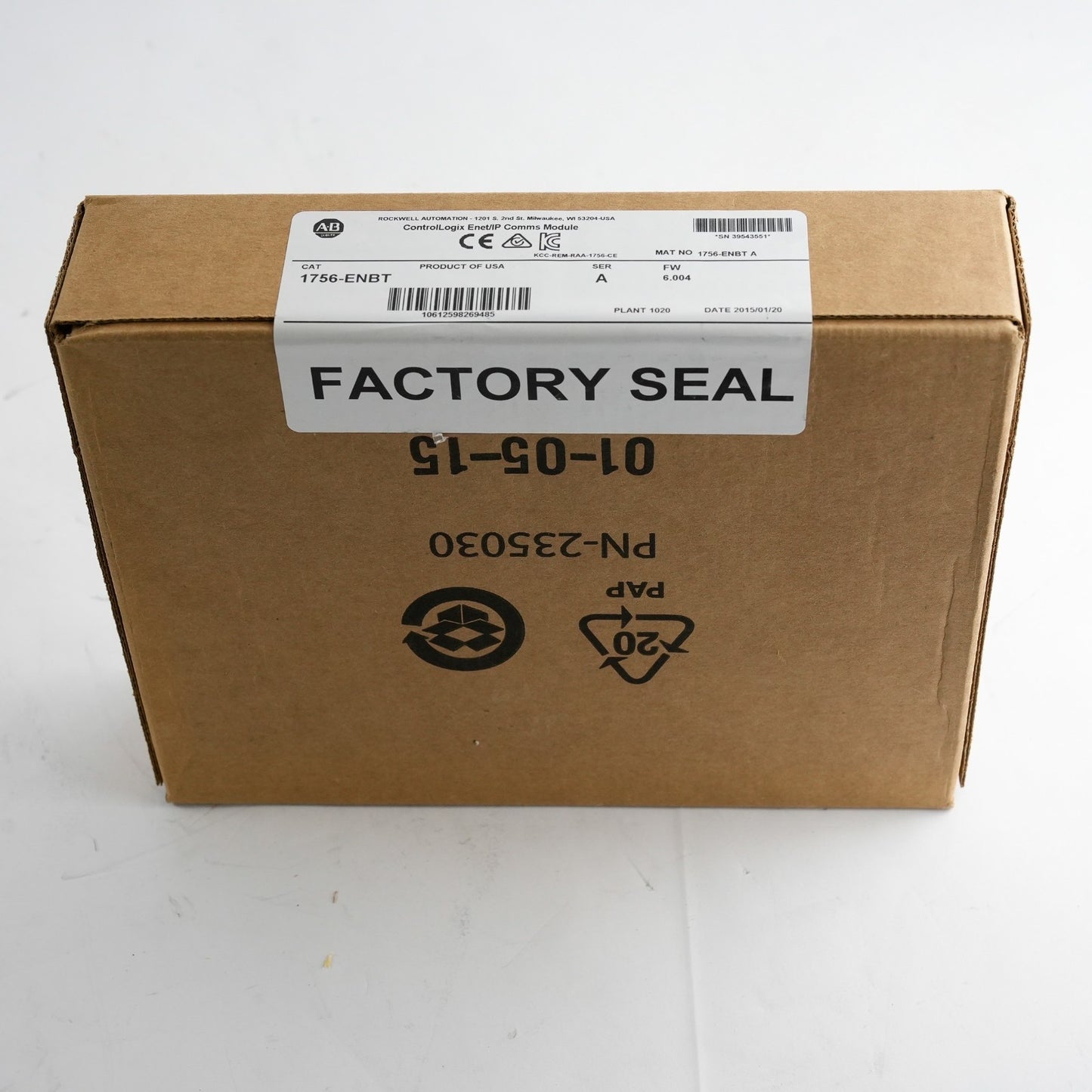 Allen Bradley 1756-ENBT /A EtherNet/IP ControlLogix Module - Sealed Surplus
