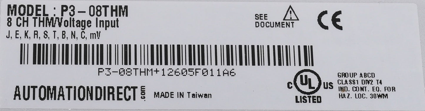 AutomationDirect P3-08THM Productivity3000 8-Channel Thermocouple Input Module