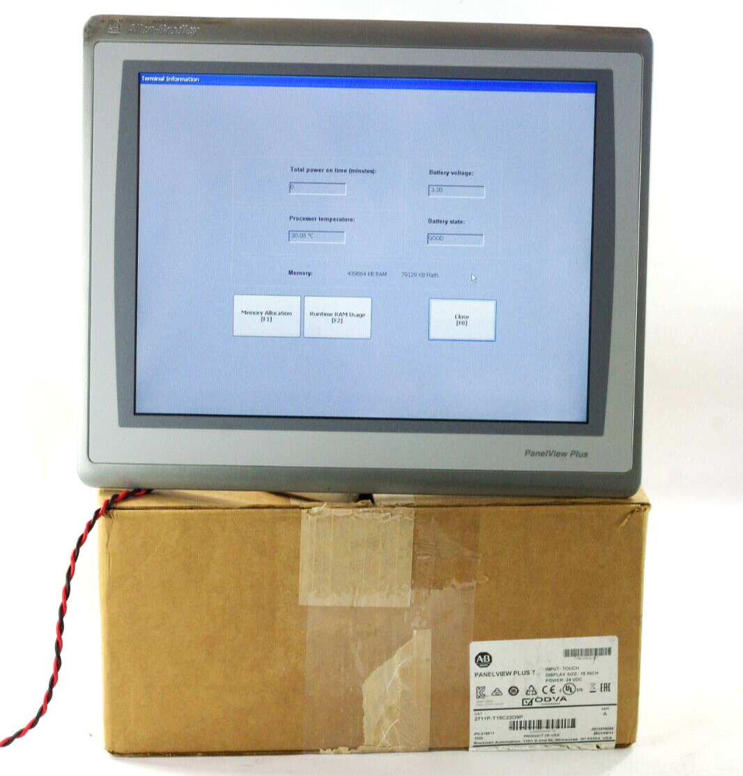 Allen Bradley 2711P-T15C22D9P Ser A Panelview Plus 7 Interface - 0 Runtime + Box