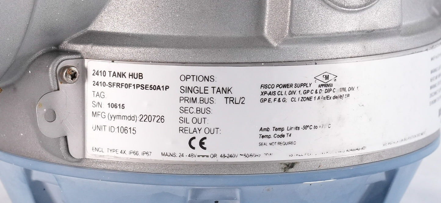 Rosemount 2410 Tank Hub Gauging 2410-SFRF0F1PSE50A1P Digital Screen - For Parts