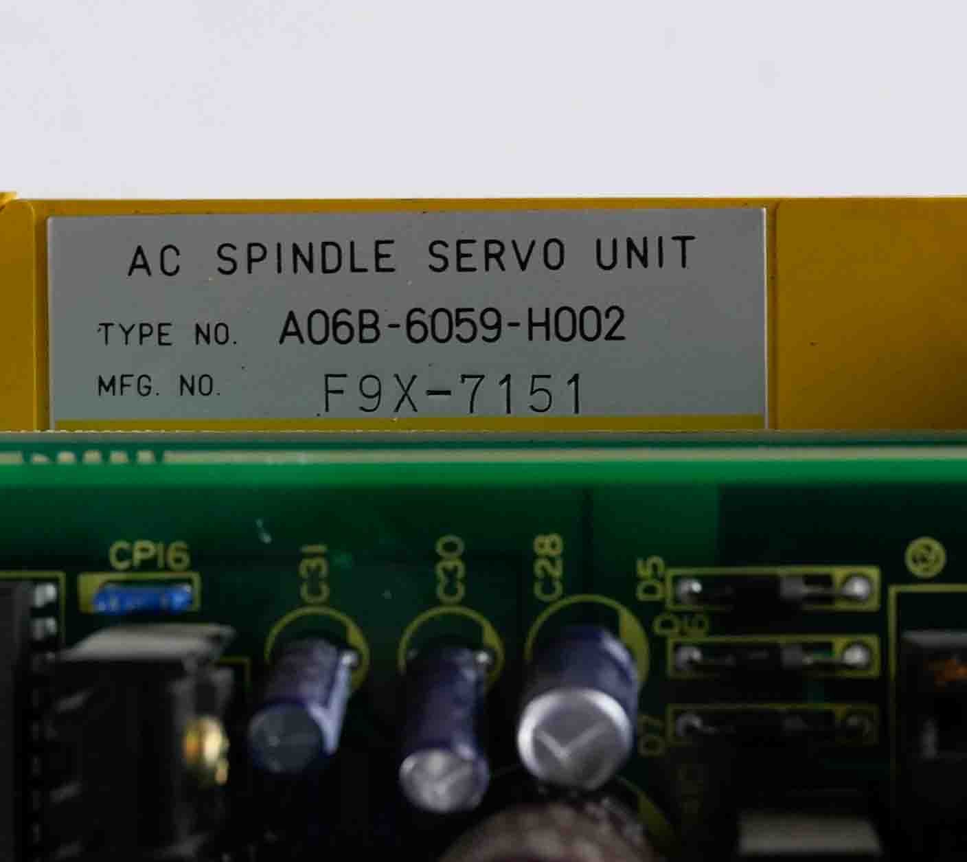 FANUC A06B-6059-H002 AC Spindle Servo Unit A06B6059H002