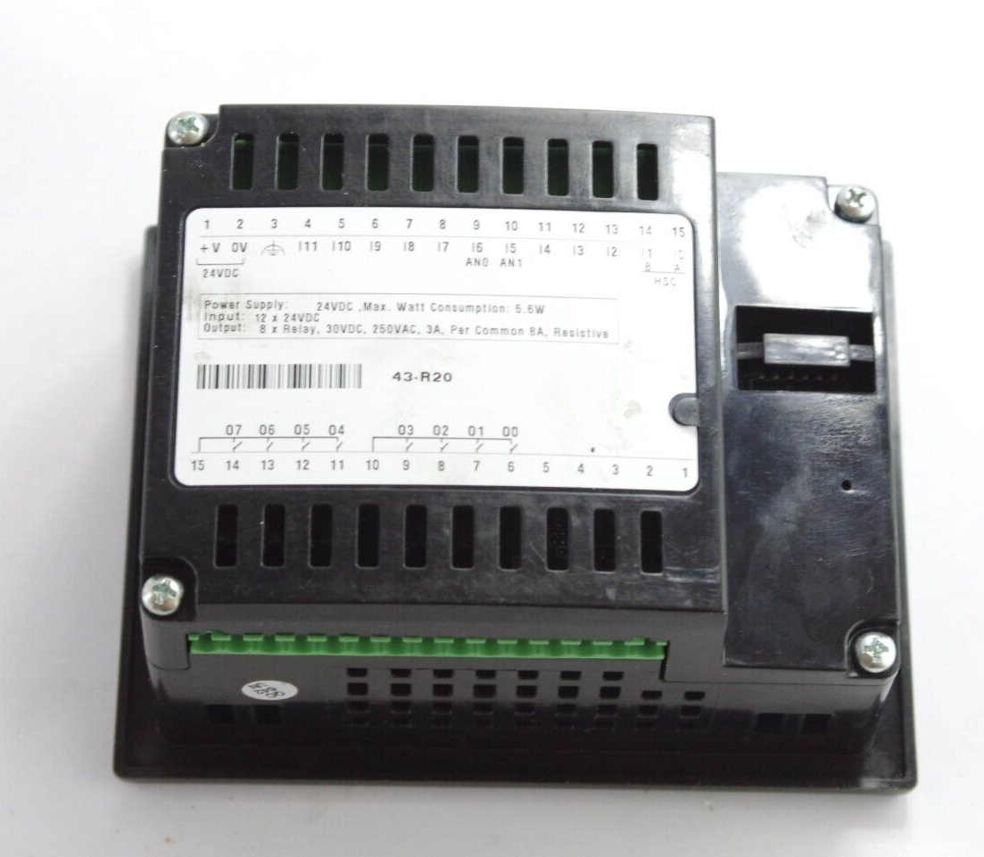 Unitronics SM43-J-R20 / SM43JR20 PLC and HMI 24VDC 5.6W 8-relay Output