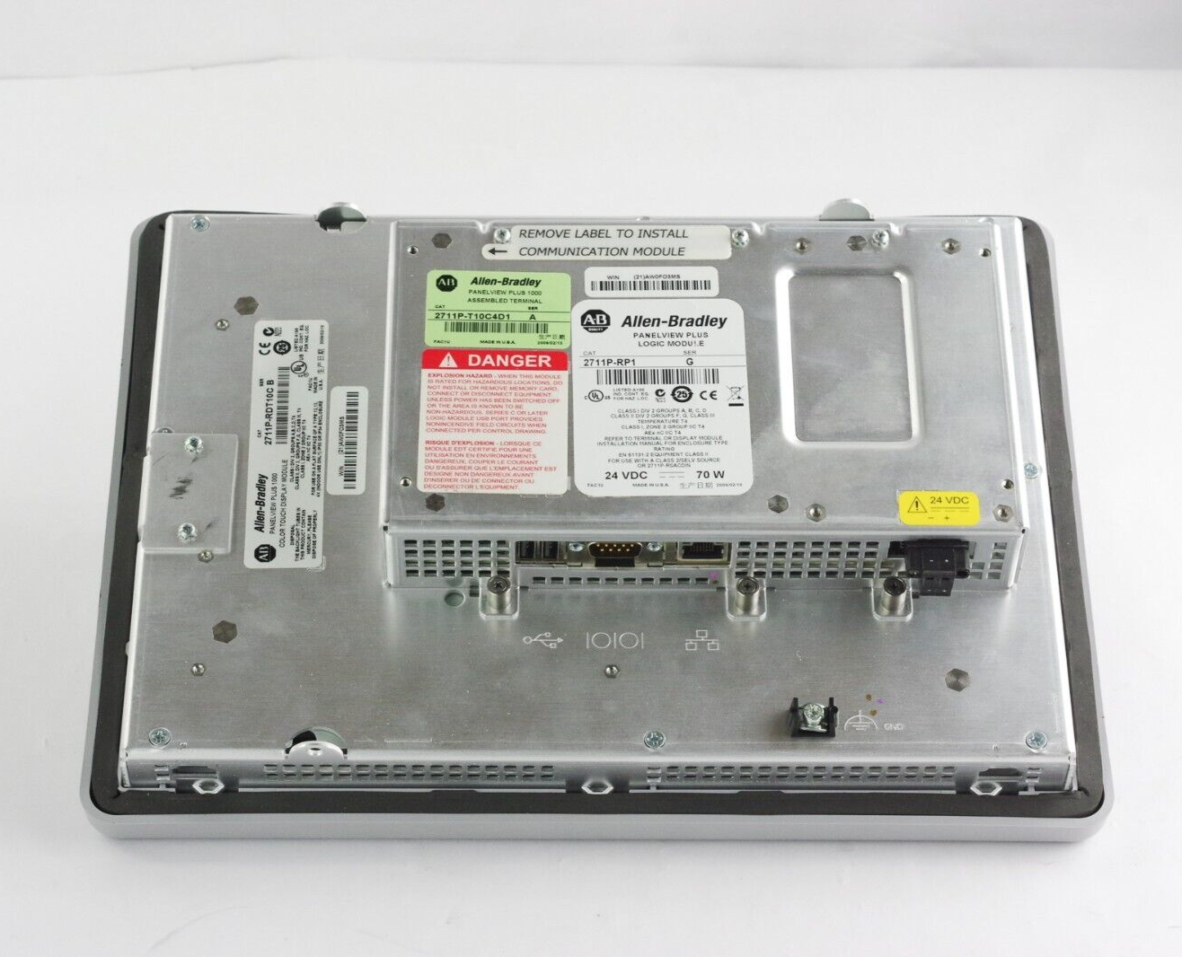 Allen Bradley 2711P-T10C4D1 Ser A Panelview Plus 1000 / 2711P-RP1 SER G Logic M