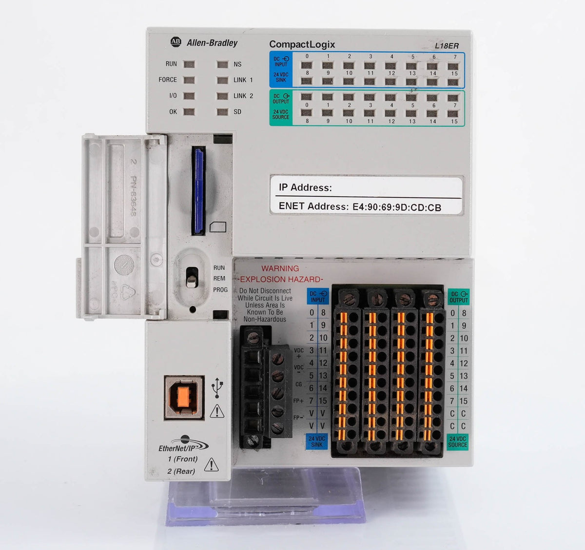 Allen Bradley 1769-L18ER-BB1B Ser A CompactLogix 5370 L1 Controller 24VDC
