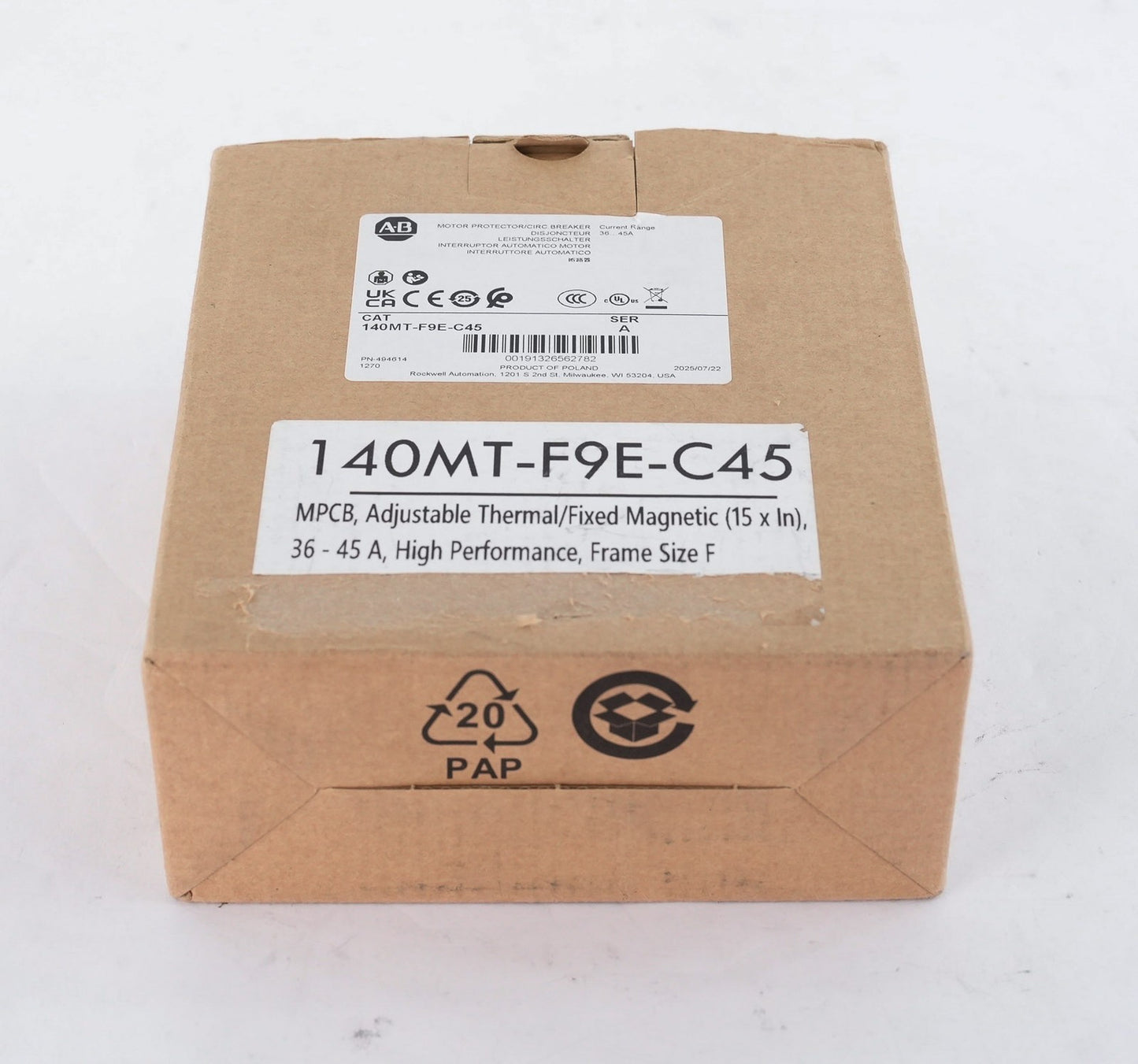 Allen Bradley 140MT-F9E-C45 /A Motor Protection Circuit Breaker - Open Box