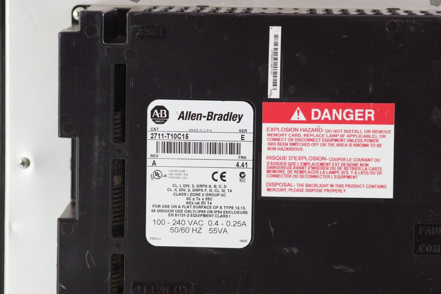 Allen Bradley 2711-T10C15 PANELVIEW 1000 Series E / Rev A