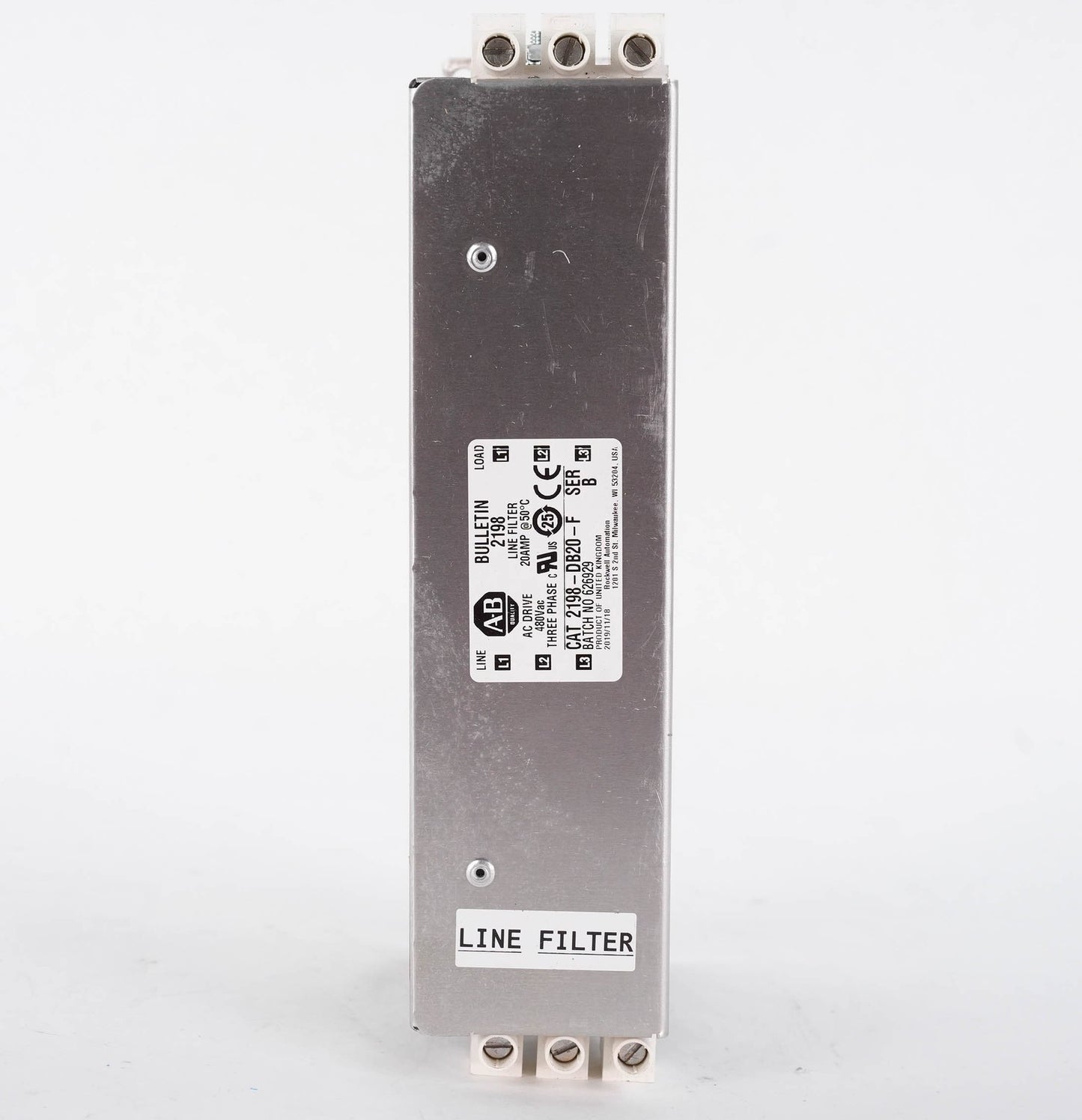 Allen Bradley 2198-DB20-F Ser B Kinetix 5500 AC Line Filter 3-Phase 20A 528VAC
