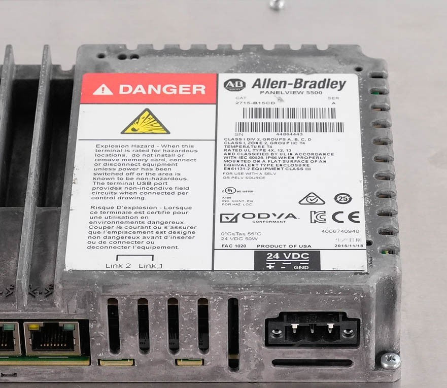 Allen Bradley 2715-B15CD Ser A PanelView 5500 15in Touch Display 24VDC 2715B15CD