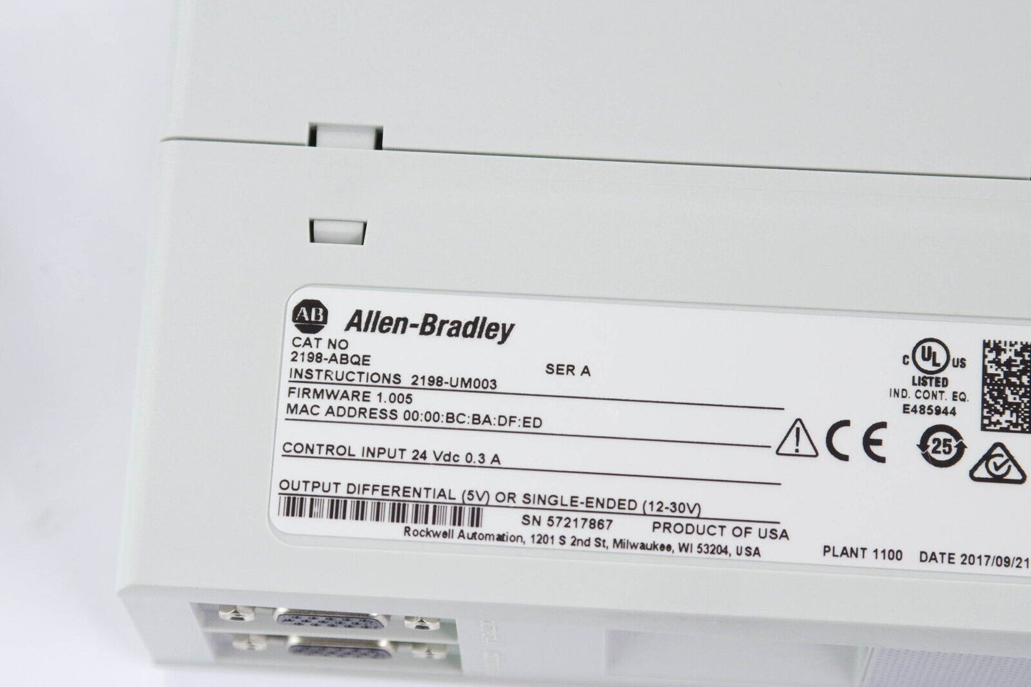 Allen Bradley 2198-ABQE  2198ABQE Ser A 2-Channel Encoder Output Emulator Module