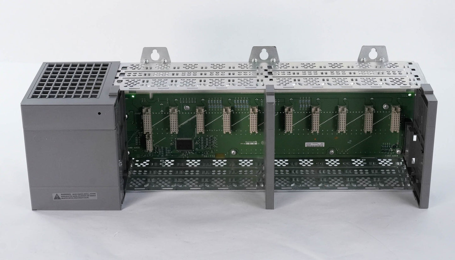 Allen Bradley 1746-A10 Ser B 10-Slot Chassis w/ 1746-P4 Power Supply 85-265 VAC