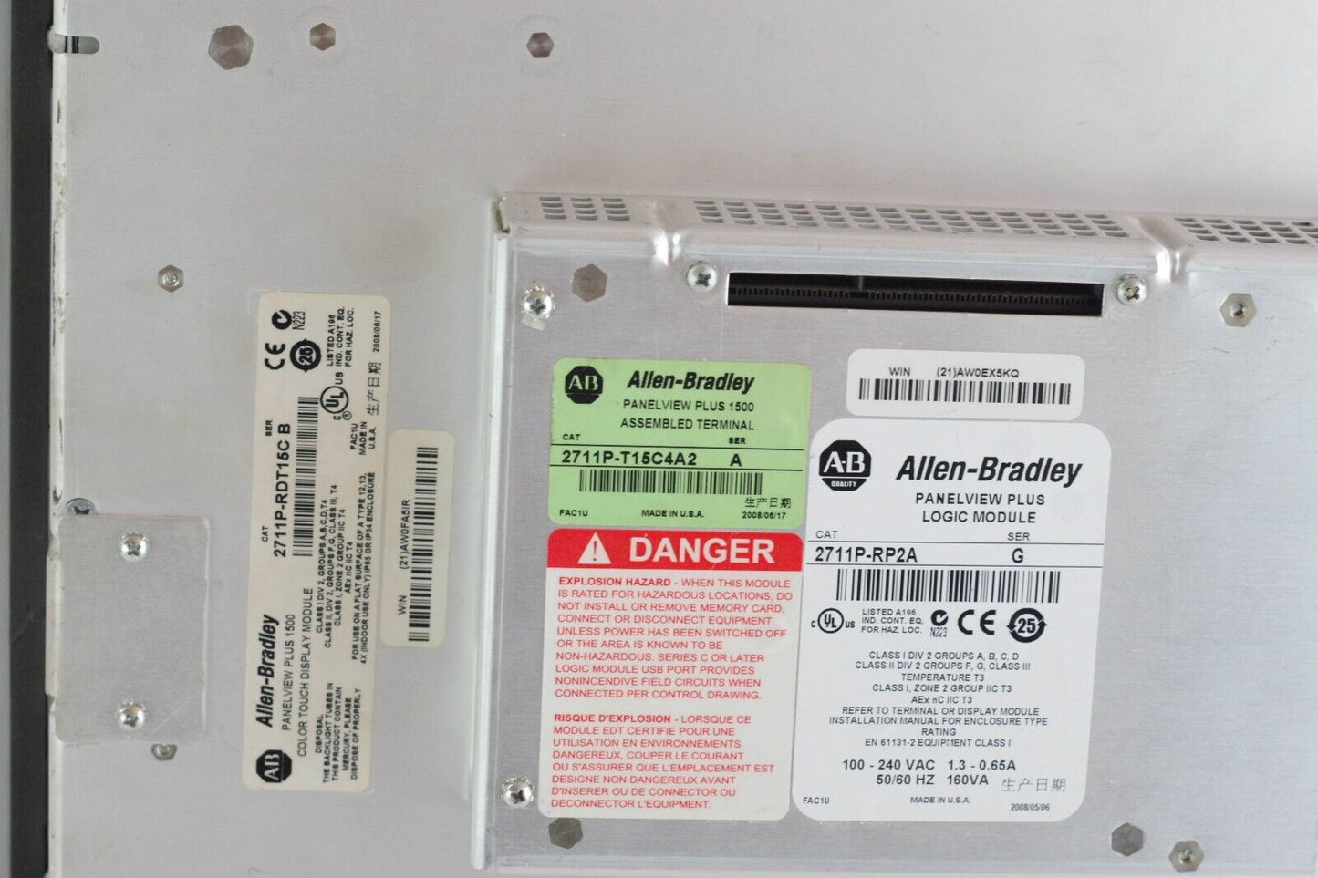 Allen Bradley 2711P-T15C4A2 Ser A PanelView Plus 1500 RDT15C RP2A G - 1 Year Wty