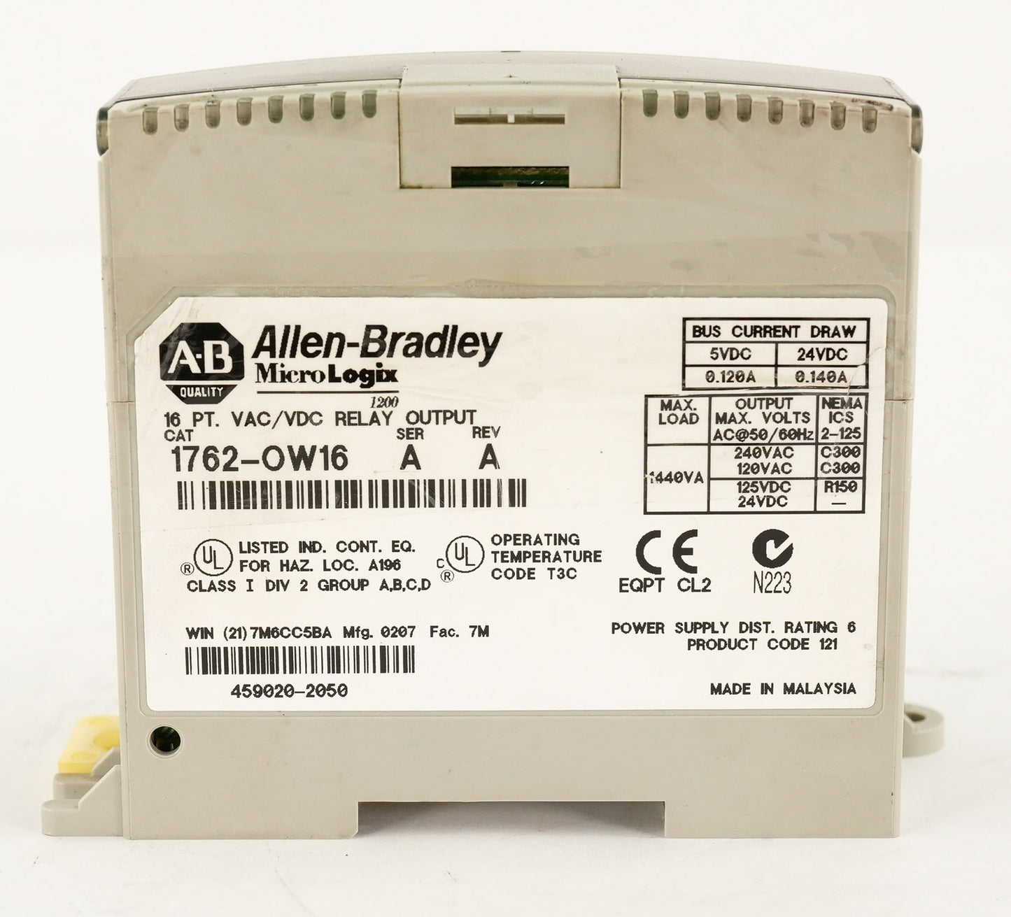 Allen Bradley 1762-OW16 /A MicroLogix 16-Point Relay Output Module 1762OW16