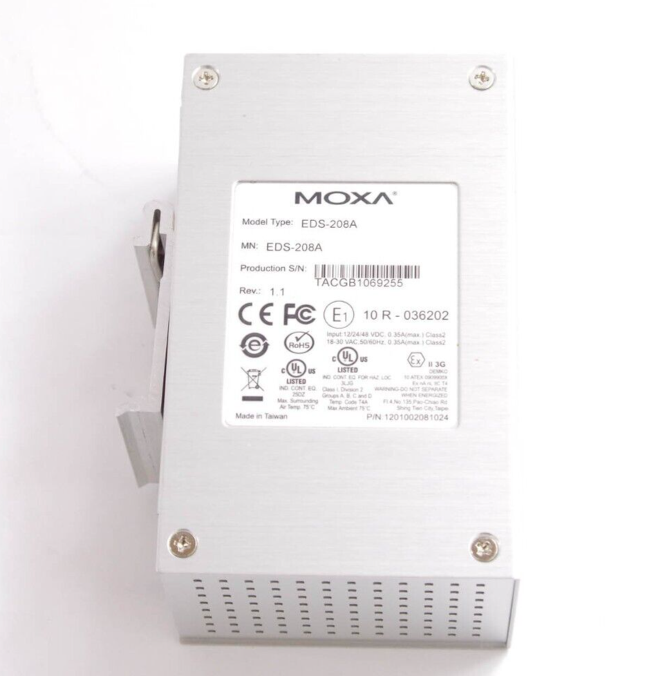 MOXA EDS-208A / EDS208A REV. 1.1 8-Port 10/100 Industrial Ethernet Switch