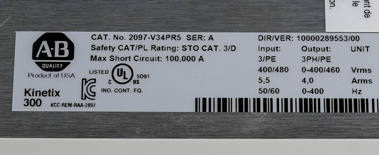 Allen Bradley 2097-V34PR5 /A Kinetix 300 EtherNet/IP Servo Drive - Refurbished