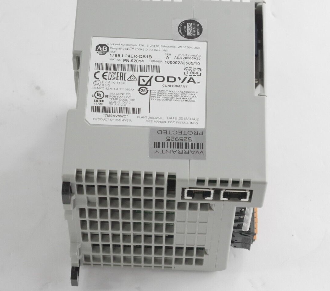 Allen Bradley 1769-L24ER-QB1B Ser A CompactLogix 750kB Controller