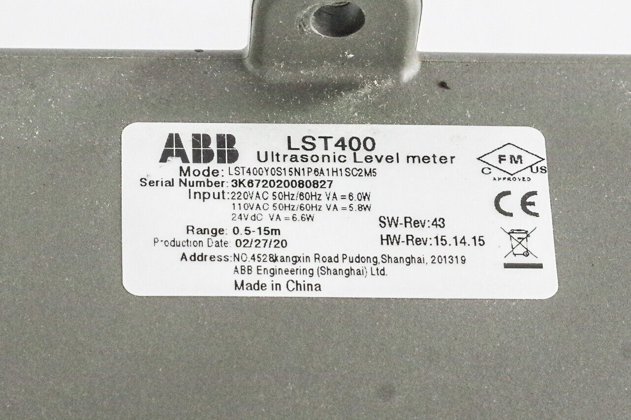 ABB LST400 Ultrasonic Level Meter LST400Y0S15N1P6A1H1SC2M5