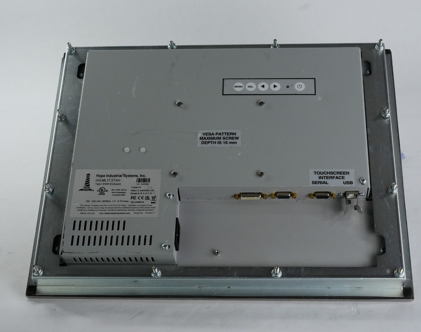 Hope Industrial Systems HIS-ML17-STAH Display Terminal Type 12/4/4X Enclosure