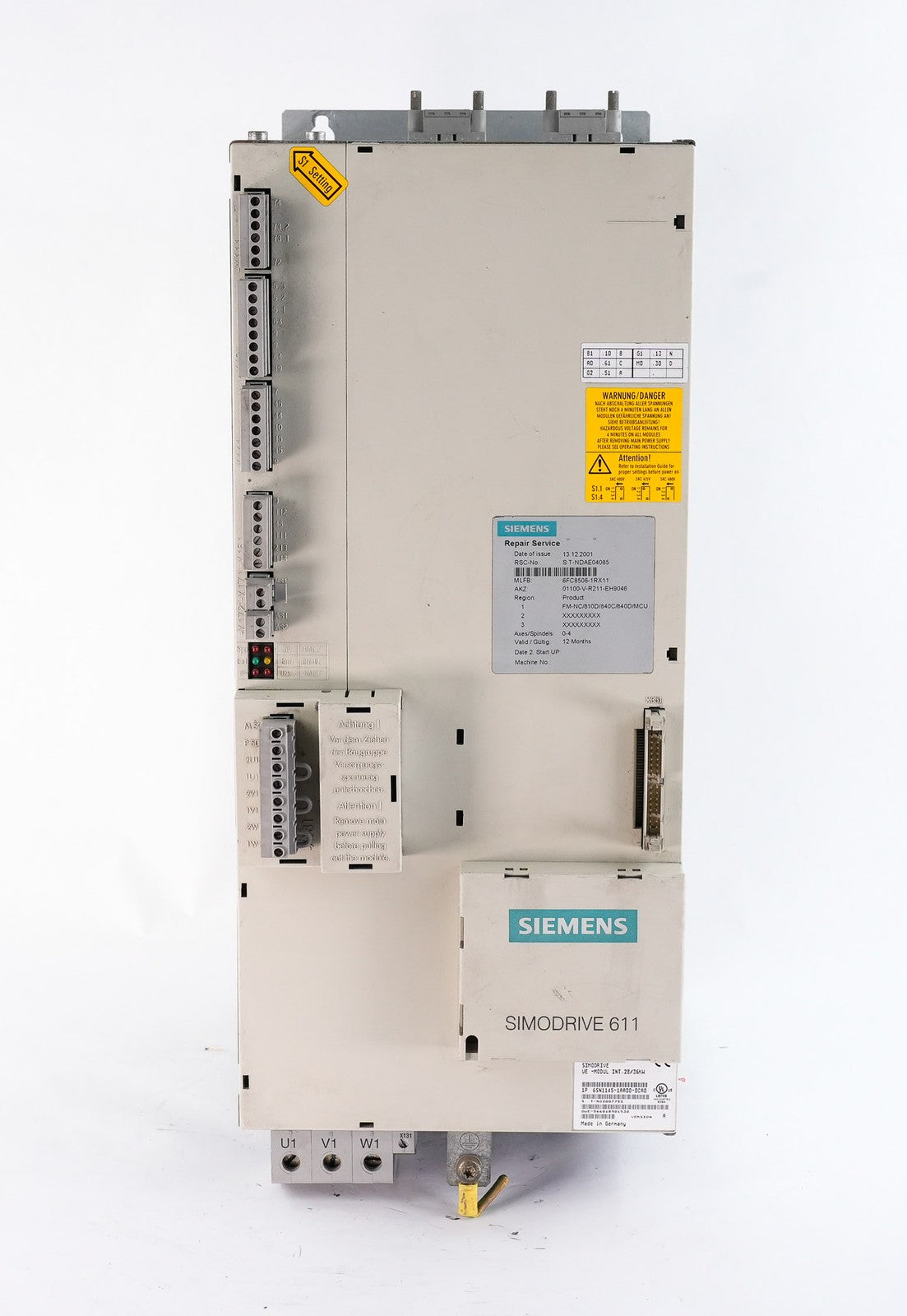Siemens 6SN1145-1AA00-0CA0 Simodrive 611 Infeed Module 6SN11451AA000CA0