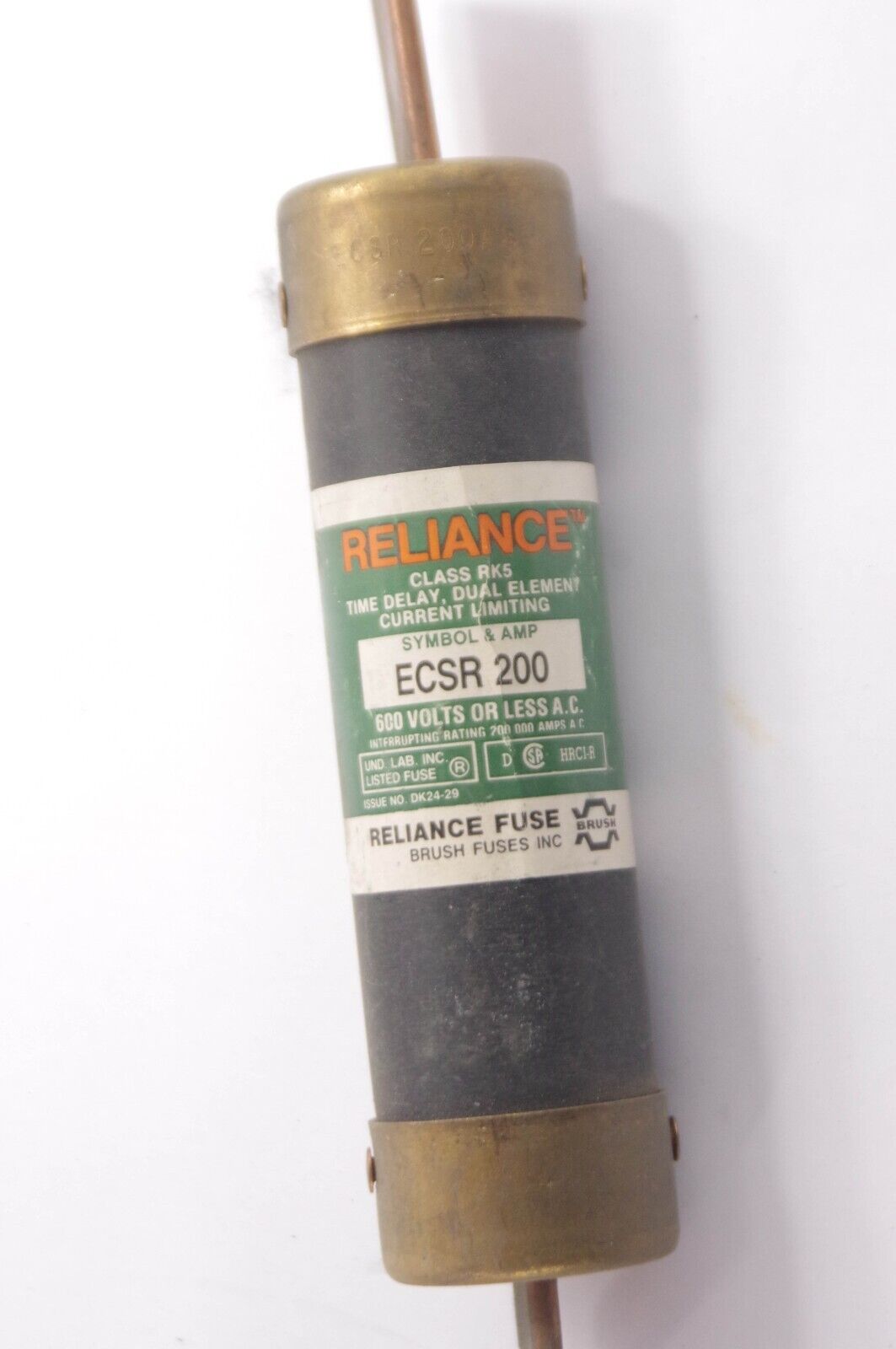 5x Reliance ECSR 200 / CSR200 Class RK5 Time Delay Dual Element Fuse 600V